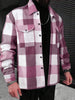 Manfinity Homme Men Buffalo Plaid Print Flap Pocket Coat