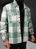 Manfinity Homme Men Buffalo Plaid Print Flap Pocket Coat